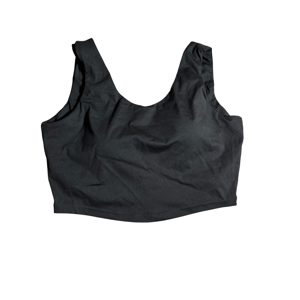NWT Kojooin Women Black Strappy Back Sports Bra Padded Yoga Crop Top XL New